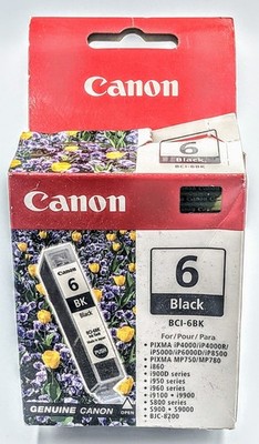 Canon BCI-6BK Black Ink Cartridge 4705A003 New in Box PIXMA BJC