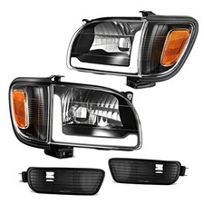 LED Headlight Assembly Compatible LED - Black/Amber/Clear Fit 01-04 Tacoma