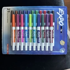 EXPO Dry Erase Markers Fine Tip Assorted Vibrant Colors 21 Count
