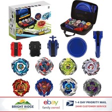 Colorful Battling Top Game Set with 8 Spinning Tops for Kids' Competitive Play