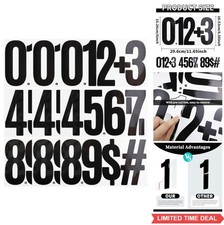 6 Inch Number Stickers Black Vinyl Waterproof Self Adhesive 0-9 3 Sets For