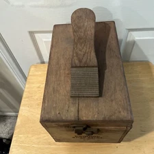 ANTIQUE WOODEN SHOE VALET / hinged / finger jointed + 6 Brushes