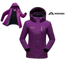 NWT MOERDENG Wmn XL Waterproof Purple Ski Jacket Warm Winter Snow Coat
