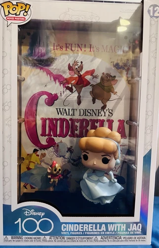 CINDERELLA WITH JAQ Movie Poster Funko Pop Brand New Disney 100