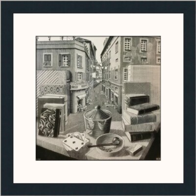 sheve絵画 M.C. Escher Still Life and Street Custom Framed Print | eBay