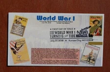 World War 1 Centennial 50c Stamp FDC Bullfrog Sc#5300 16224 Pl#Single Pictorail