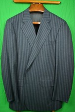 The Andover Shop Italian Wool Track Stripe Char Blue 2pc Suit Sz 46L New w Tags