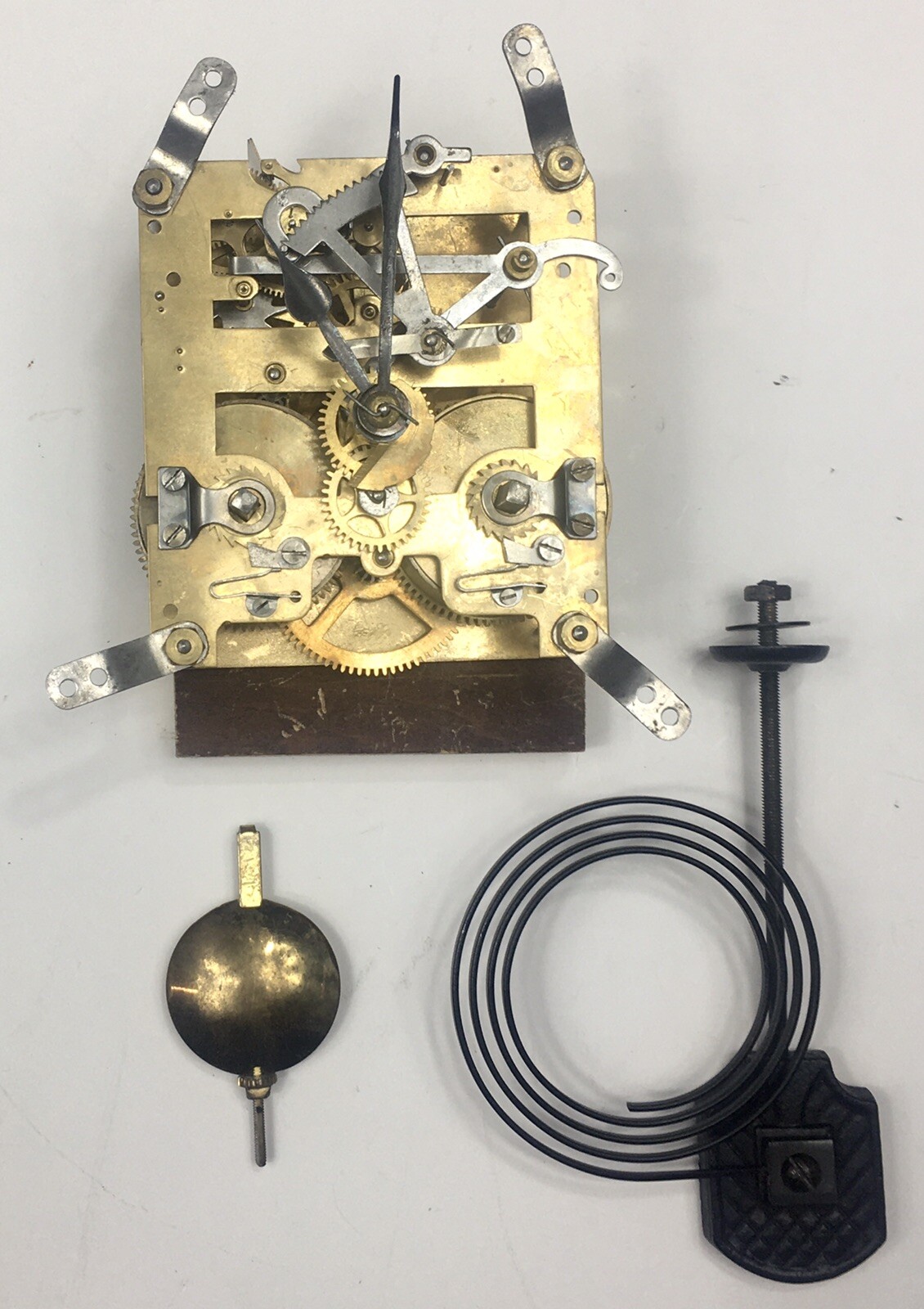 Wurttemberg German Mantle Clock Strike Movement With Hands, Gong, And