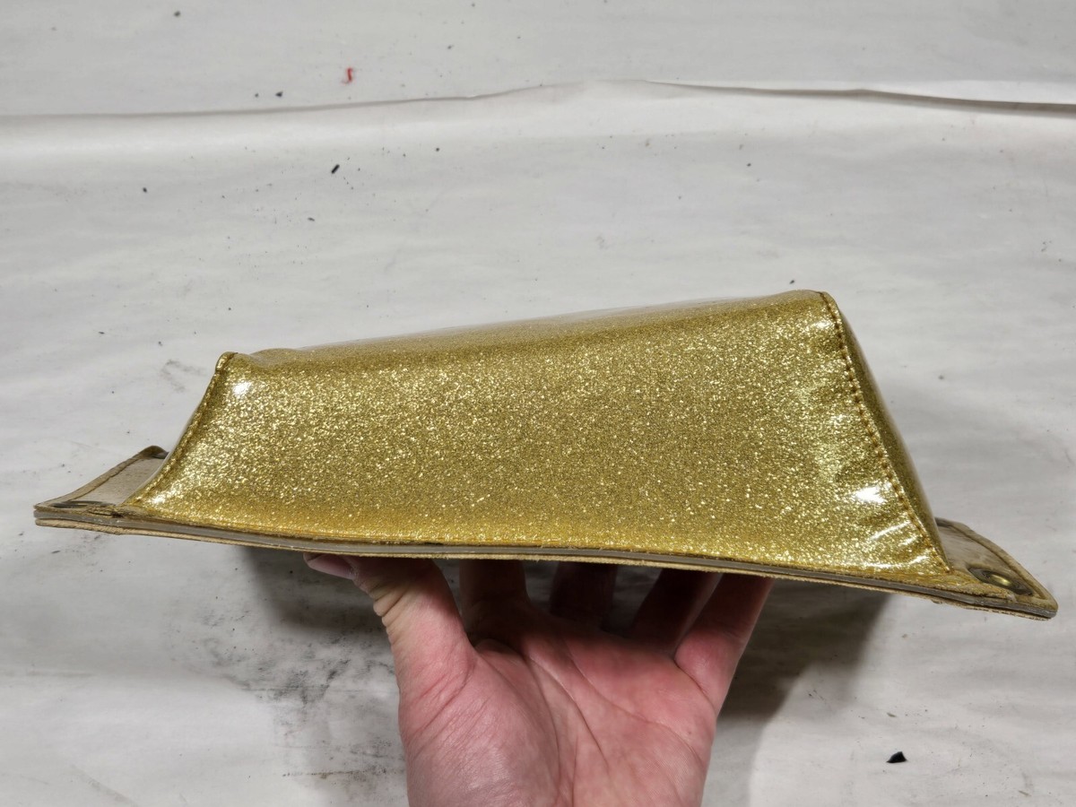 Vintage Gold Metalflake Bates Style Pillon Pad, Harley Triumph P