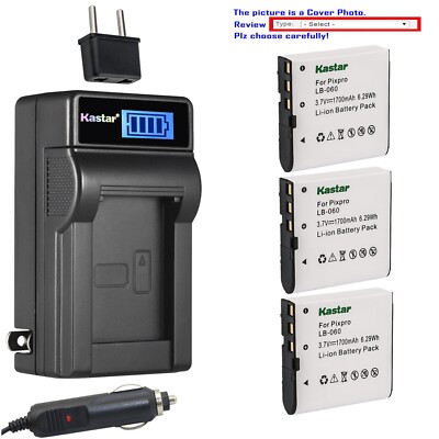 Kastar Battery LCD AC Charger for HP V5560AU BENQ Dli-202 DLi202 Digital Camera