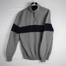 Nautica Men's 100 Cotton Heavy Partial Zip Sweater Size L