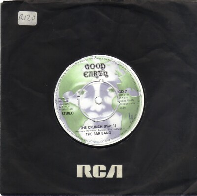 THE RAH BAND - THE CRUNCH Pt 1 b/w Pt2 7'' SINGLE VERY GOOD CONDITION 1977