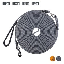 Floxik Schleppleine aus Seil grau Trainingsleine Fährtenleine 5m 10m 15m 20m