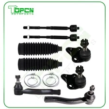 8x Front Lower Ball Joints Tie Rod End Rack Bellow For 2003-2008 Toyota Corolla