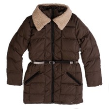 Maison Scotch Down Jacket With Teddy Collar And Belt