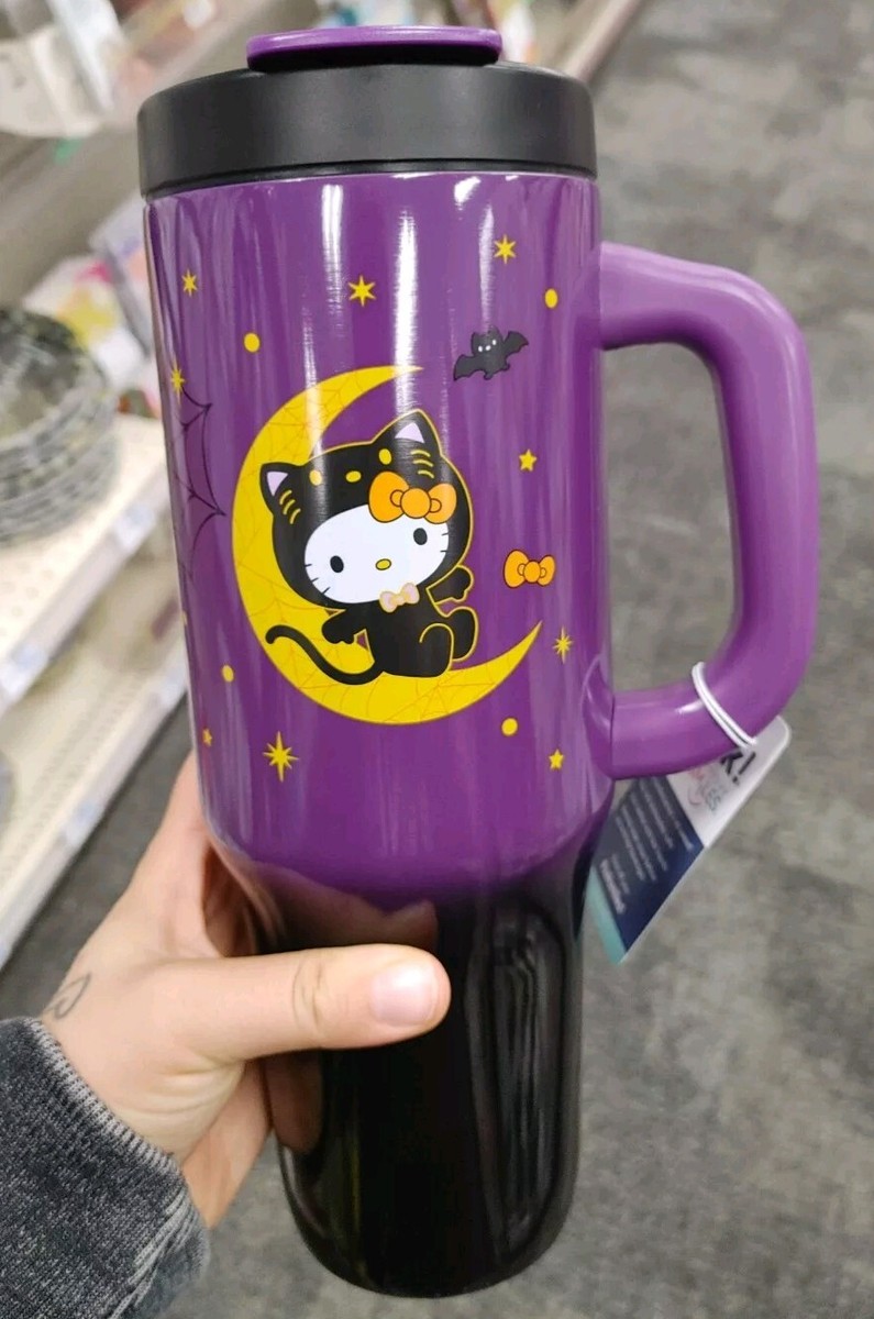New Hello Kitty Tumbler 2024 Halloween 40oz Zak! Purple Black Cat