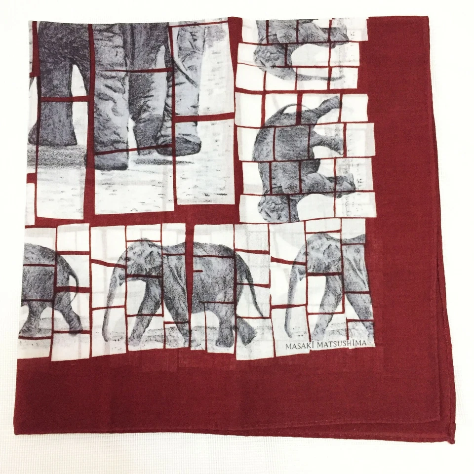 ART COTTON PUZZLES PAINT ELEPHANT ART HERD MEN HANDKERCHIEF POCKET SQUARE 18" - Image 4 of 4