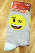 emoji Gray Multi Socks size 9-11 Polyester/Spandex Socks NWT Nice