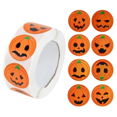 500 Sticker KÜRBIS Aufkleber Happy Halloween Kürbis Bonbontüten Pumpkin Saures