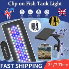 Marine Aquarium Saltwater Clip-on Spectrum Fish Tank Led Light with  Timer  24/7