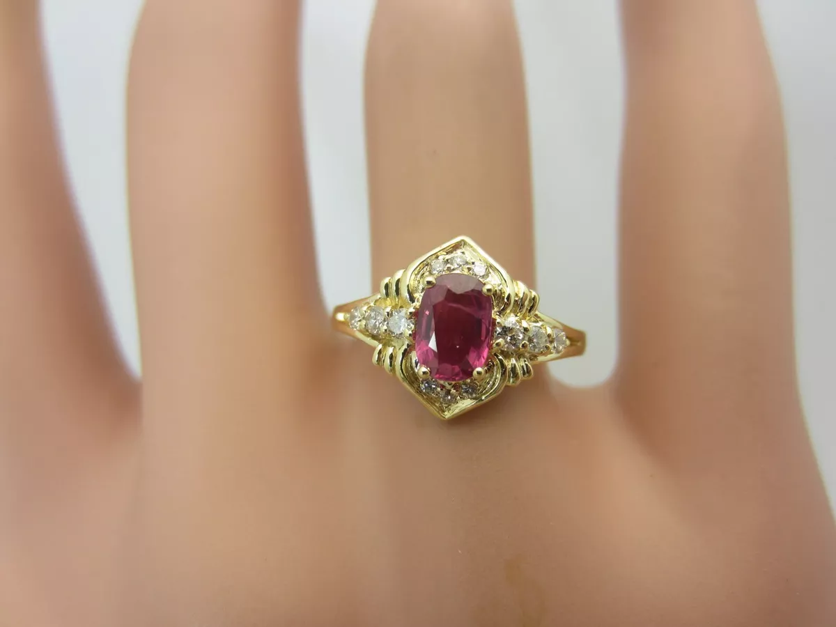 Gold ruby ring cheap with diamonds