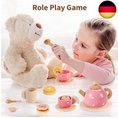 30-teiliges Holz-Teeservice Für Kinder – Mit Kuchen, Gebäck & Zubehör, Ab 3 Jahren