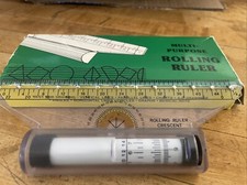 Vintage Multi Purpose Rolling Ruler 6" With Box. Made In Taiwan