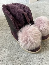 Ugg Boots  size 4 but 5.5 on label Purple With removable Pom Pom