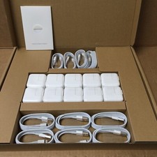 Lot of 10 New OEM Apple A1357 10W iPhone/ipad Power Adapter/Lightning USB Cable
