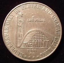 The Mint Las Vegas Casino 1 dollar bronze token 1966