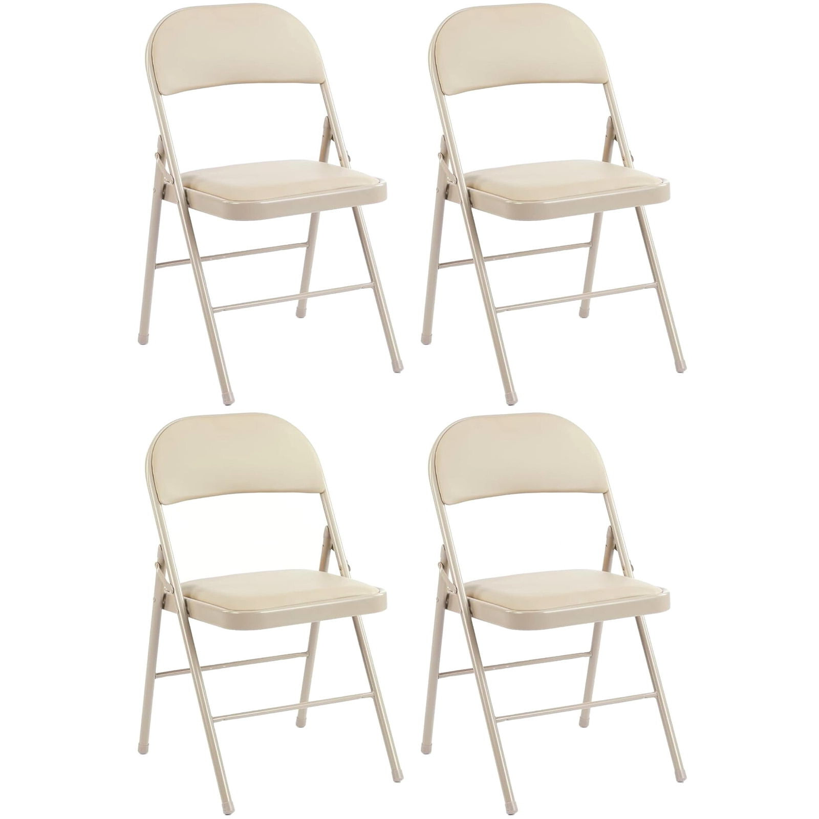 2/4 Pack PU Leather Padded Metal Folding Chair Sturdy & Space-Saving