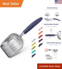 Aluminum Cat Poop Scooper with Long Handle - Effortless Litter Cleaning