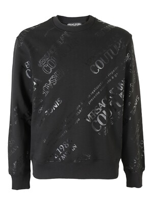【関税&送料込】Versace Jeans Couture Sweatshirt With Logoma VERSACE JEANS COUTURE LOGO PRINT SWEATSHIRT-BLACK. | eBay