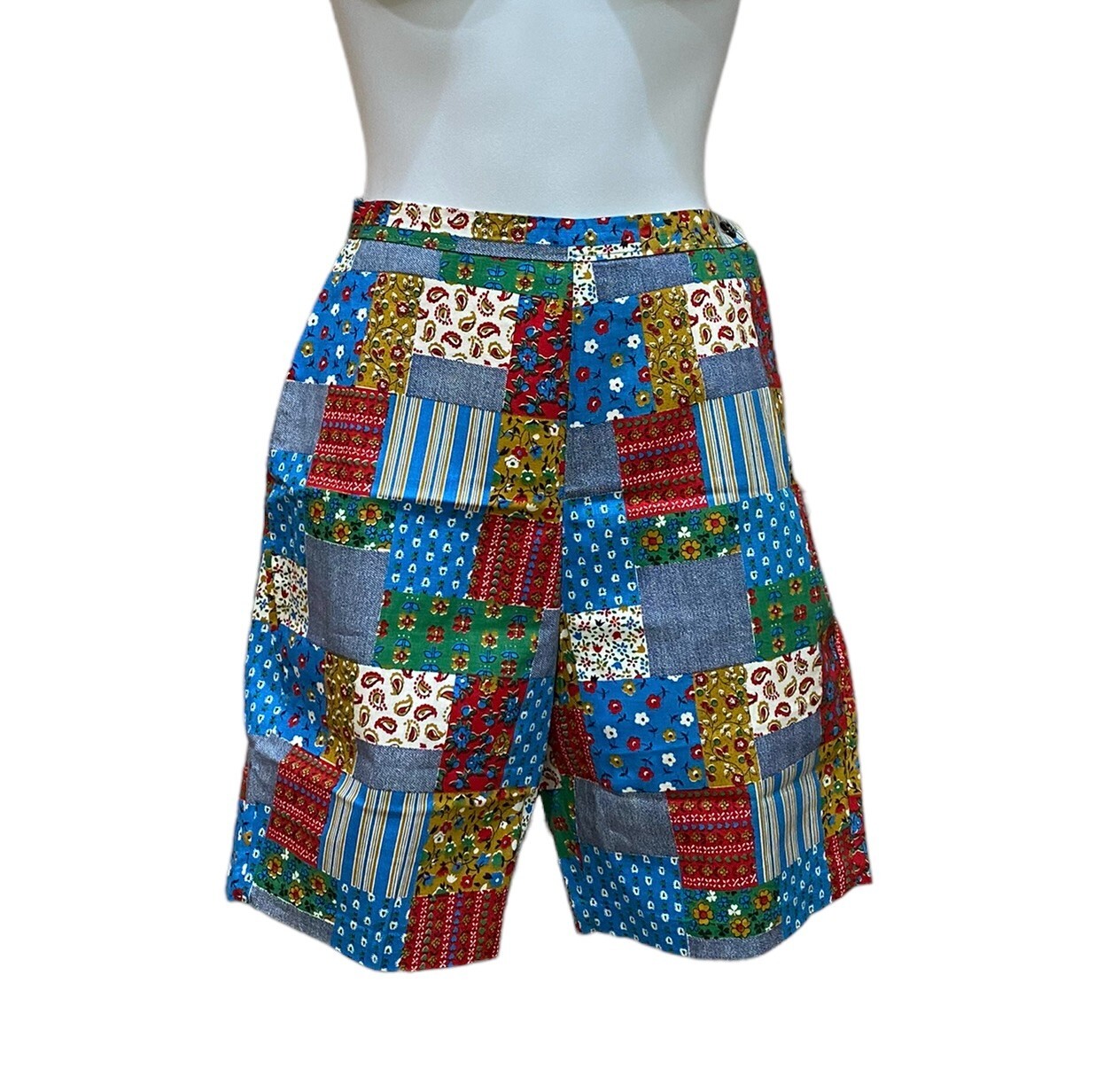Handmade Assorted Patchwork Short Pants Vintage P… - image 1