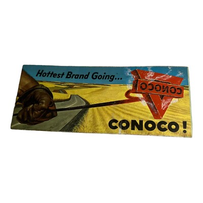 Vintage Illionois Map Conoco Gas Oil Company  Brochure Street Travel Vacation