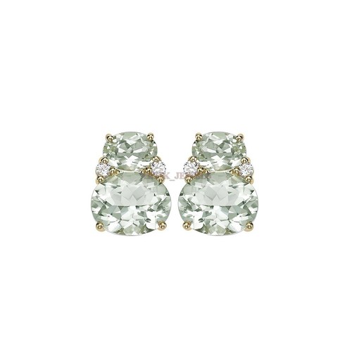 Natural Green Amethyst Gemstone Gold Plated 925 Sterling Silver Cufflink #1850 - Picture 2 of 3