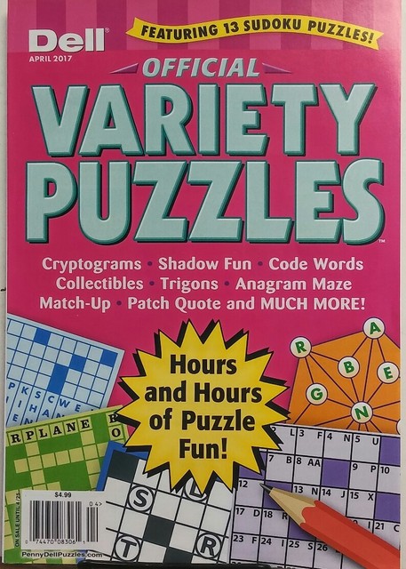 Dell Official Variety Puzzles April 2017 Cryptograms Sudoku FREE 