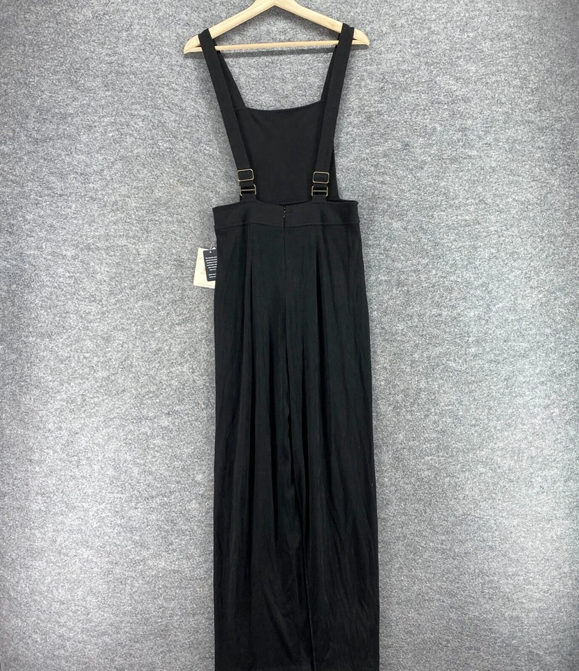 全新 Bebop 连身裤女式 M 中号黑色直筒无袖方领休闲 — 第 2/4 张图片