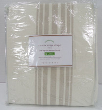 Pottery Barn Riviera Stripe Panel Drape Blackout Lined Sandalwood 50x 84" A1239