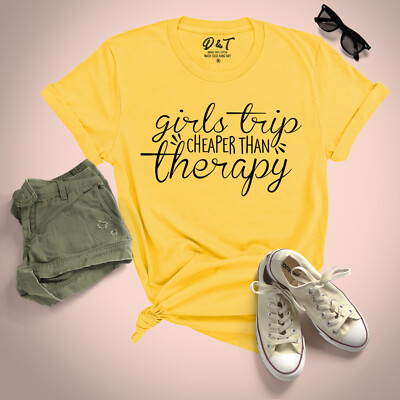 Mädchen-T-Shirt Trip billiger als Therapie Damen UK Übergröße 8-24 Tee Oberteil