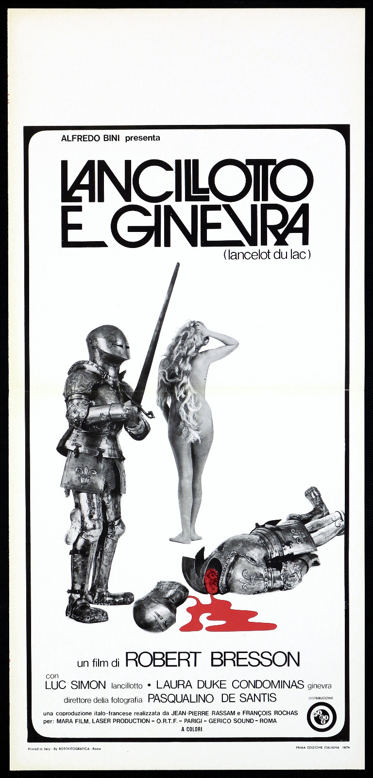 Locandina originale film Lancillotto e Ginevra (1974) - Regia di Robert Bresson