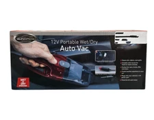 12V Portable Wet/Dry Vacuum (Packaging have our Inventory sticker on it)