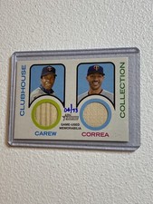 Rod Carew/Carlos Correa 2022 Topps Clubhouse Collection Dual GU Bat Relic 4/73