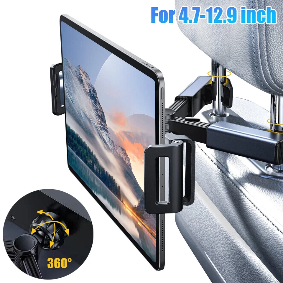 360° Car Back Seat Headrest Holder Mount For iPad Tablet Phone Samsung Universal - Image 2 of 4