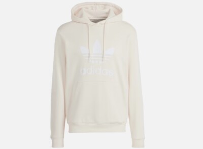 Adidas Mens Adicolor Classics Trefoil Hoodie Wonder White Cream 2XL |Ret $65