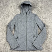 North Face Jacket Women Extra Small XS Full ZIp Hoodie Fleece Sweater Light Gray