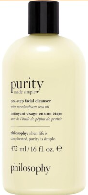 #ad #ad philosophy purity made simple one step facial cleanser with meadowfoam seed oil $14.58
