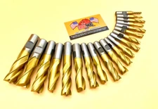 Drill Hog® 20 Pc End Mill Set Titanium Ti-22 End Mills Set Lifetime Warranty