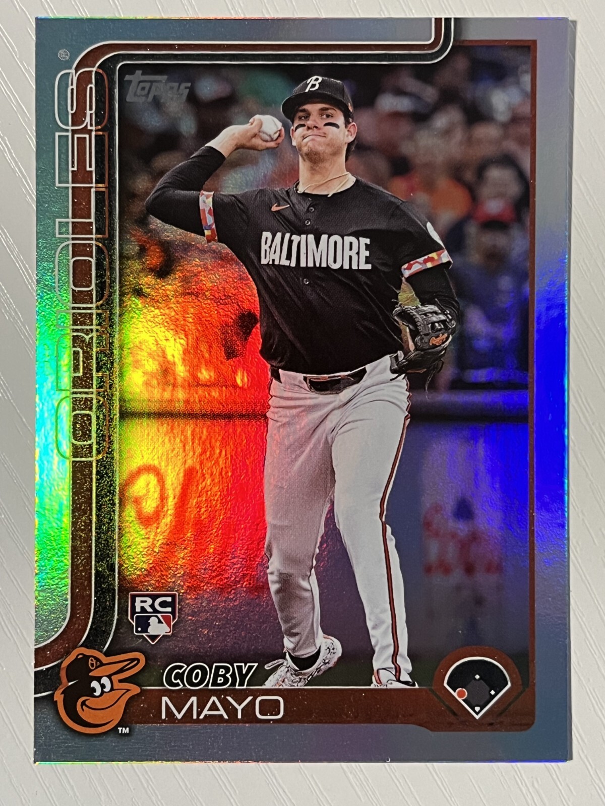 Coby Mayo 2025 Topps Rainbow Foil RC #20 Baltimore Orioles