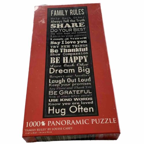 Family Rules Puzzle by Louis Carey - New Sealed 1000 Pieces Panoramic Fun!